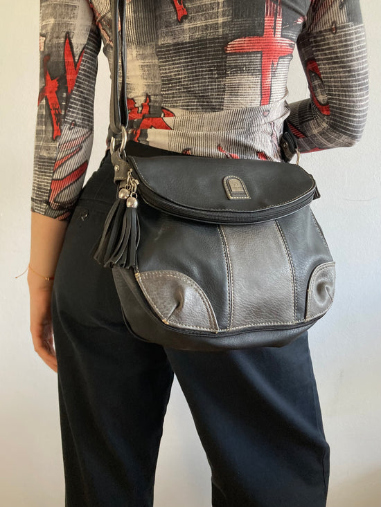 Shoulder Bag Vintage Black Leather Collection Phoenix Crossbody Women – One Size