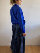 Vintage Sweater Oversized Blue Front Print made in Spain Unisex – M