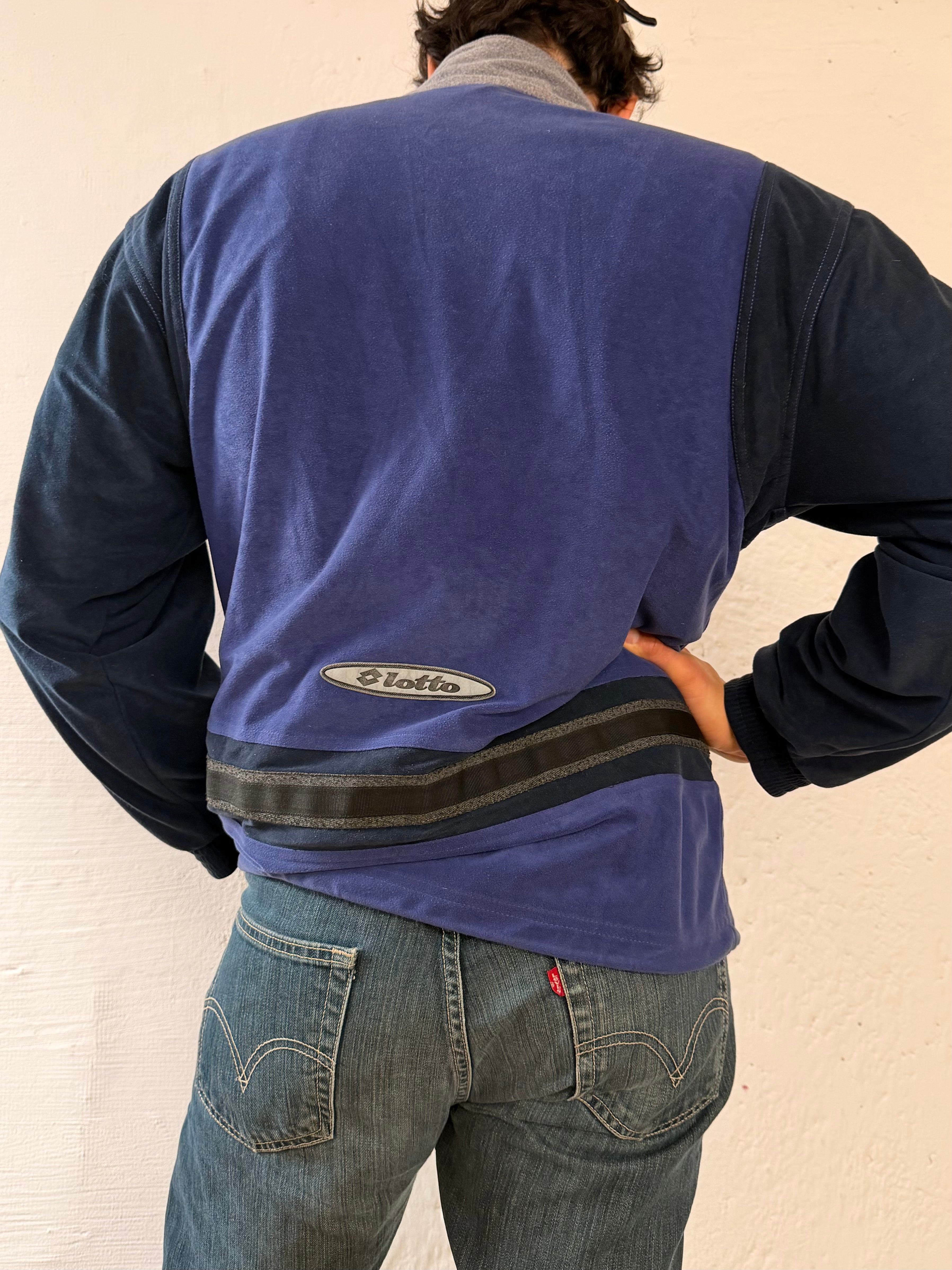 Vintage Jacket Lotto Purple & Black Logo Details & Adjustable Waistbands Unisex – L