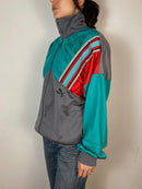 Jacket Vintage Track Jacket Puma Gray Turquoise Red Unisex – L