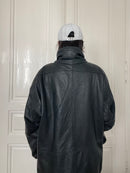 Oversized schwarze Lederjacke - Kleiderhaufen - Default Title