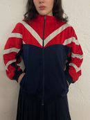 Vintage Track Jacket Blue Red White – M