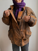 Vintage Leatherjacket Brown Unisex 100% Leather - 36