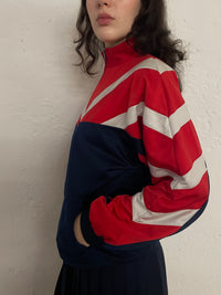 Vintage Track Jacket Blue Red White – M