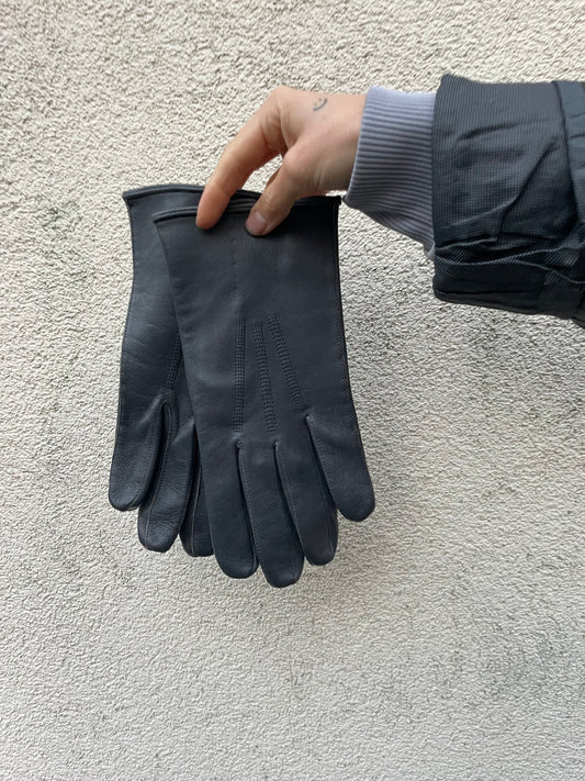 Leder Handschuhe Grau