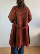 Coat Vintage Wool Orange Bronze Layering Spring Warm Unisex – M