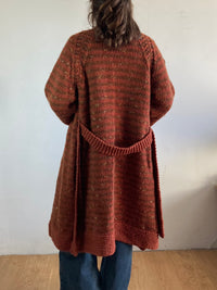 Coat Vintage Wool Orange Bronze Layering Spring Warm Unisex – M