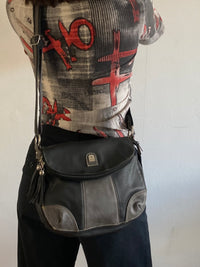 Shoulder Bag Vintage Black Leather Collection Phoenix Crossbody Women – One Size