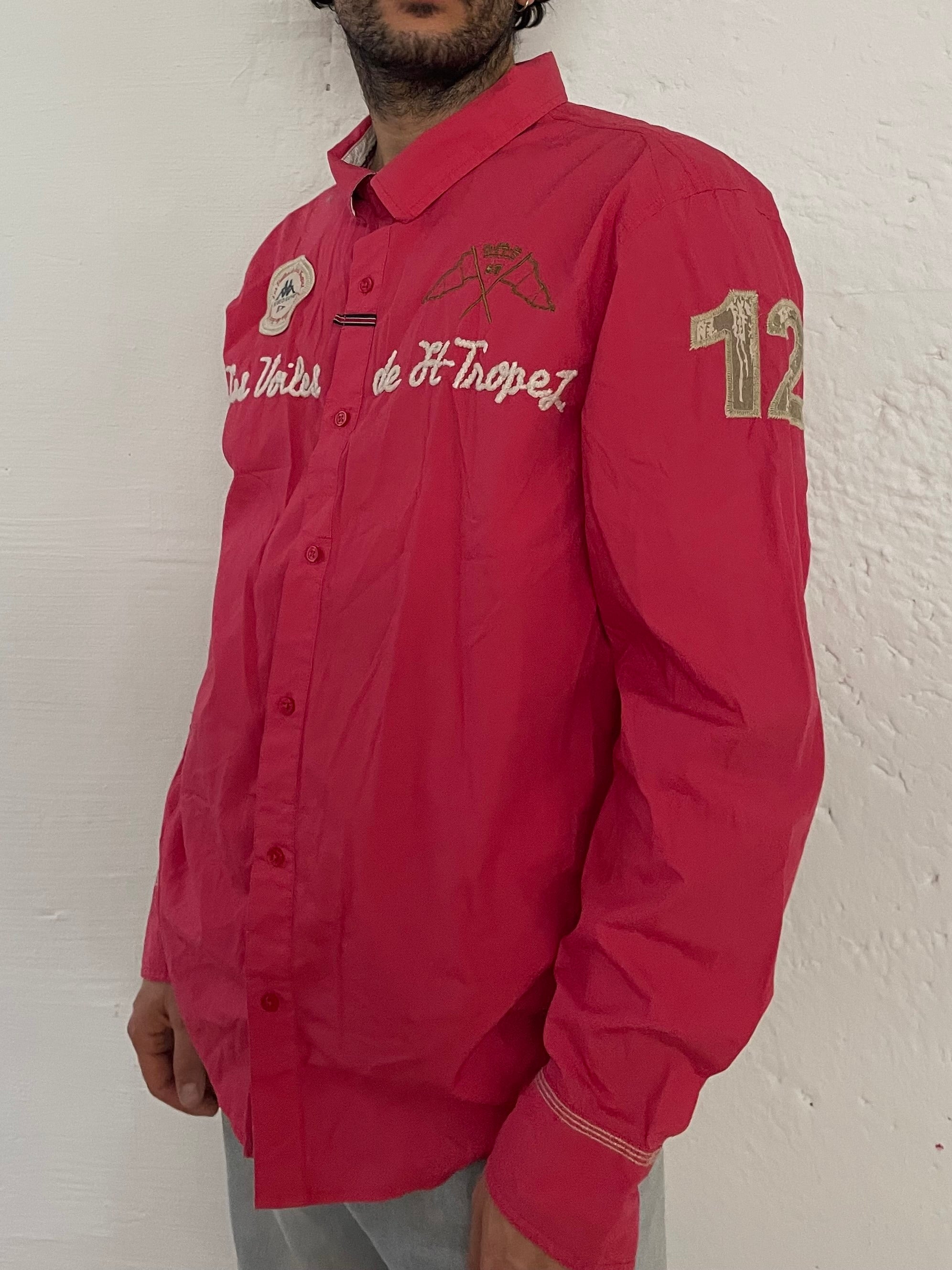 Vintage Kappa Shirt Pink Patch Details Long Sleeve – XXL