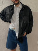 Dünne Lederjacke Black L - Kleiderhaufen - Default Title