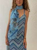 butterfly scarf blue