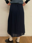 Vintage Long Skirt Dark Blue Flared – M