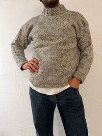 Vintage Wool Pullover Grey Wool Longsleeve Unisex – L