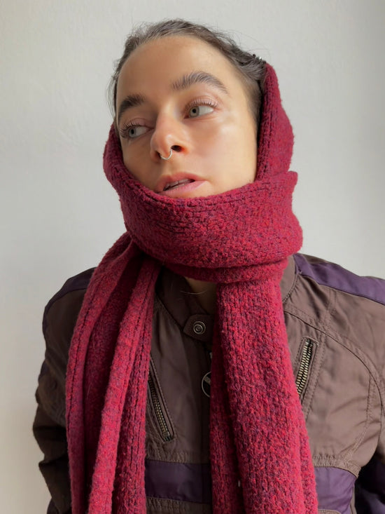 United Colors Of Benetton Scarf 100% Merinowool Burgundy - One Size