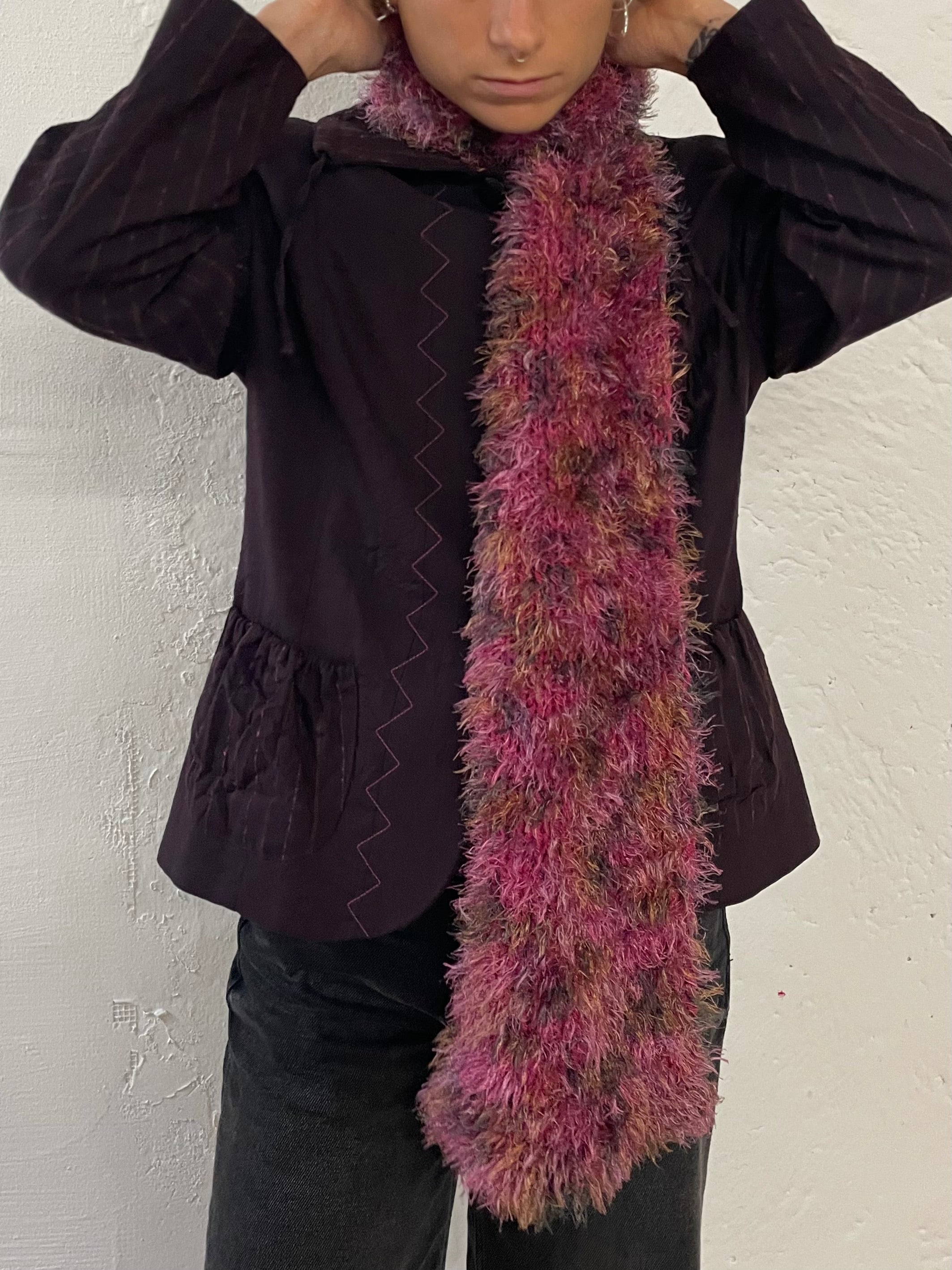 Vintage Blazer Padded Puffy Shoulders Purple – M