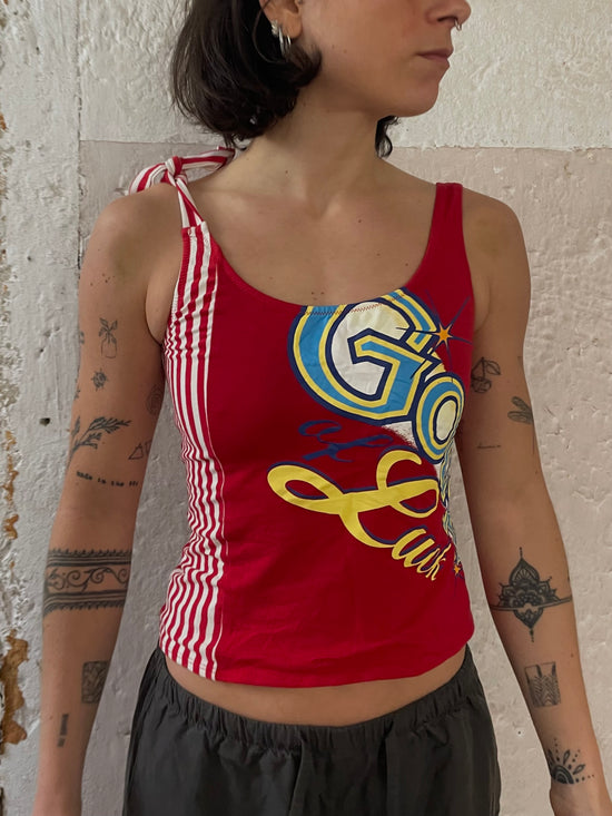 Red Y2K Top S