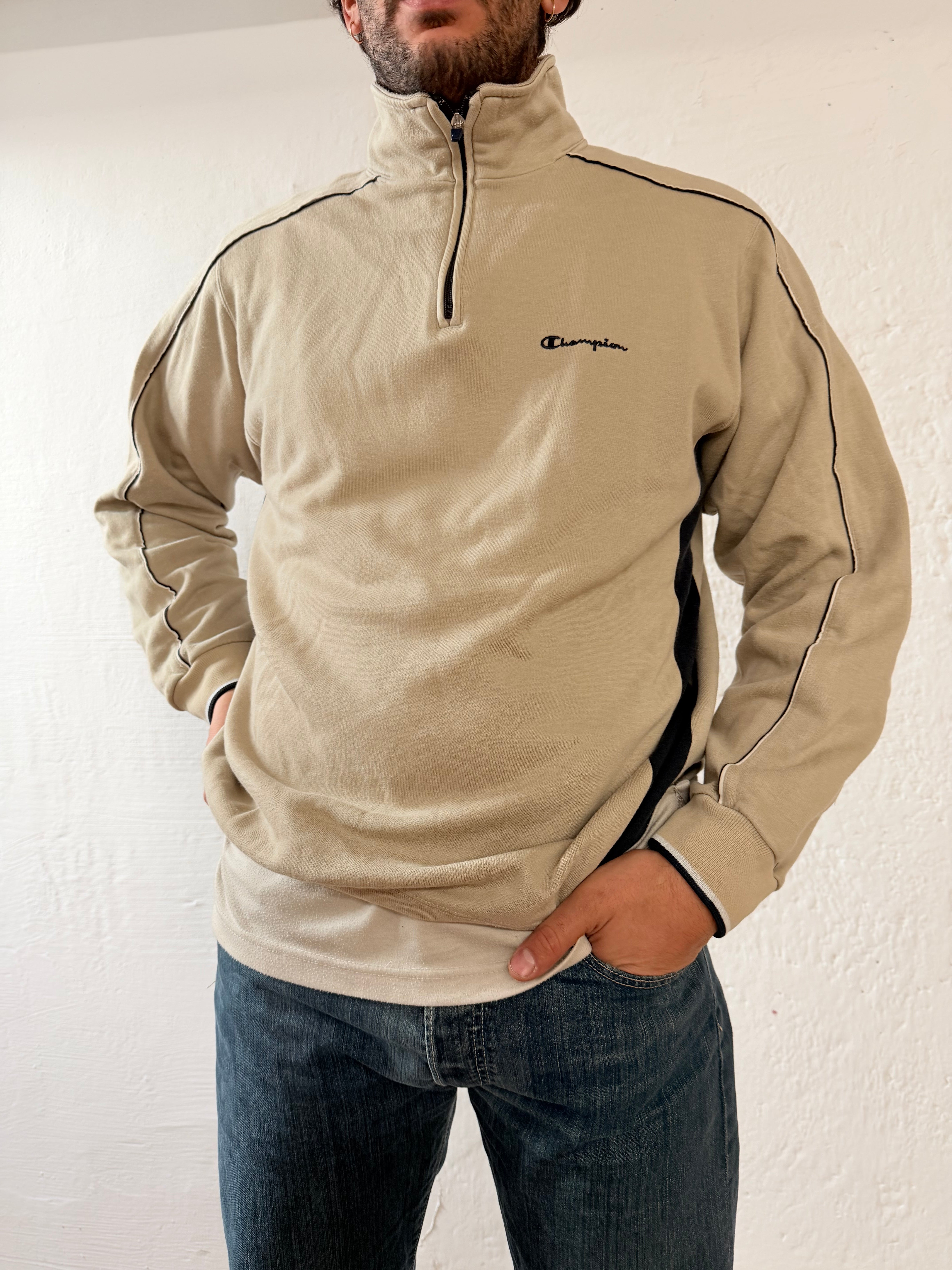 Zip Pullover Champion Embroidered Chest Logo – XL