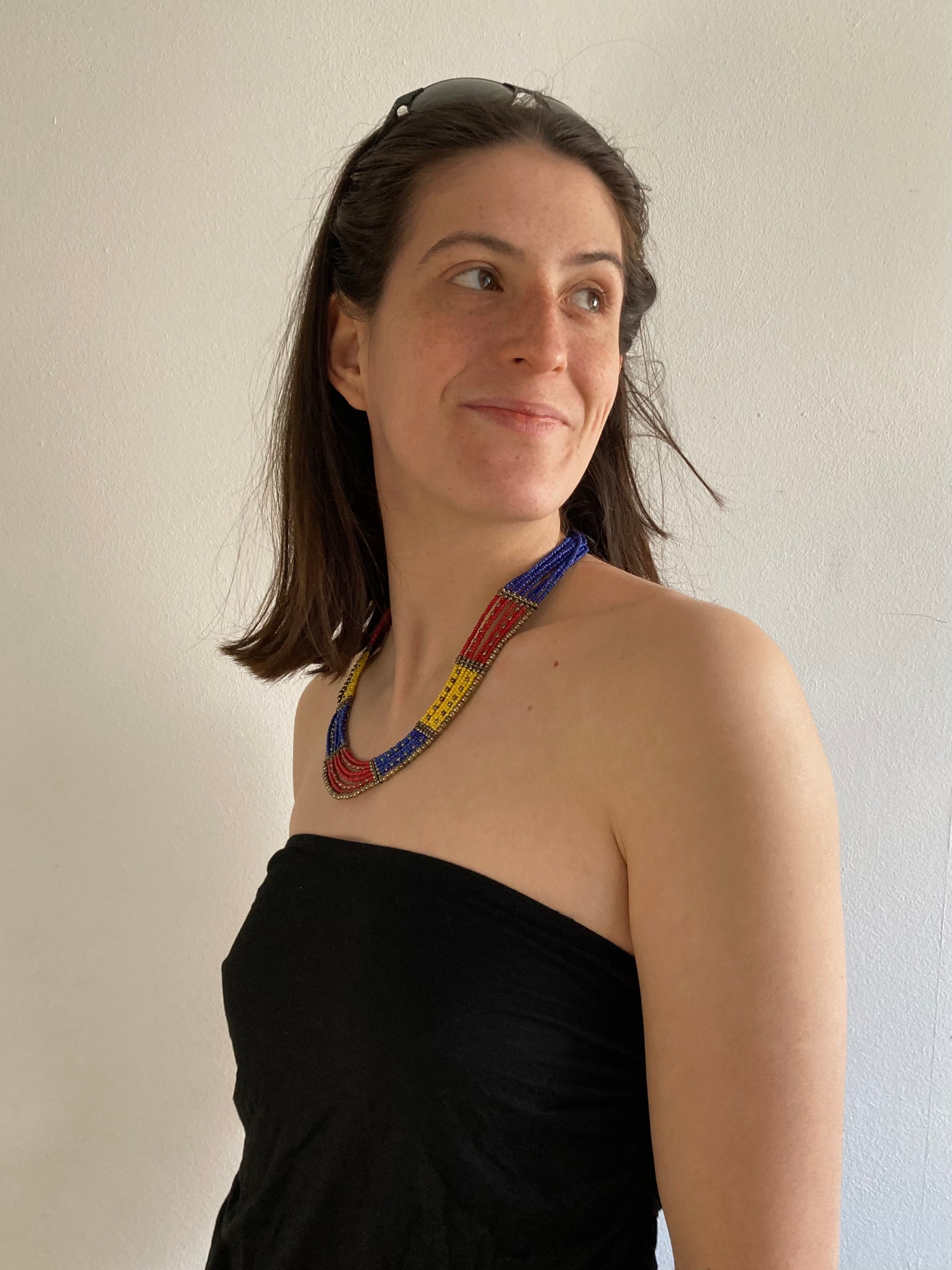 Necklace Vintage Colorful Beaded Multicolor Statement Piece– One Size