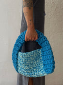 Gehäkelte große Handtasche Blau