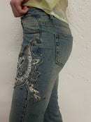Vintage Jeans Blue F&2 & Glitter Detail – M