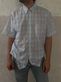 Oversized Blau/Weiß kariertes Hemd XL - Kleiderhaufen - Default Title