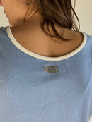 Top Vintage Y2K Fila Tank Top Blue White Slim Fit Women – S/M
