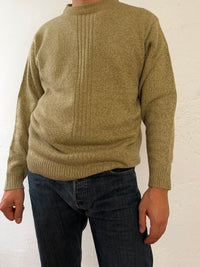 Pullover Authentic Yellow Cream Ocher Wool Blend Longsleeve Unisex  – XL