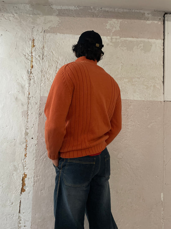 Orange klassische Strickjacke L