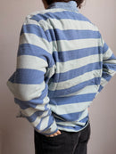 Bexleys Woman Polo Longsleeve Grey and Blue 100% Cotton Unisex - XL