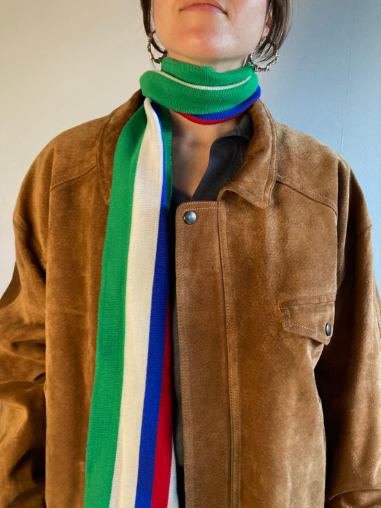 Jacket Vintage Oversized Leather Light Brown Unisex – L