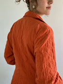 Jacket Vintage Orange Patterned Cotton Spring Lightweight Layering Unisex – M