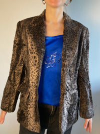 Blazer QuiSet Vintage Animal Print Elegant Women – M