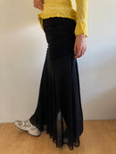 Sheer Dress Vintage Black Convertible Skirt Style Women – L