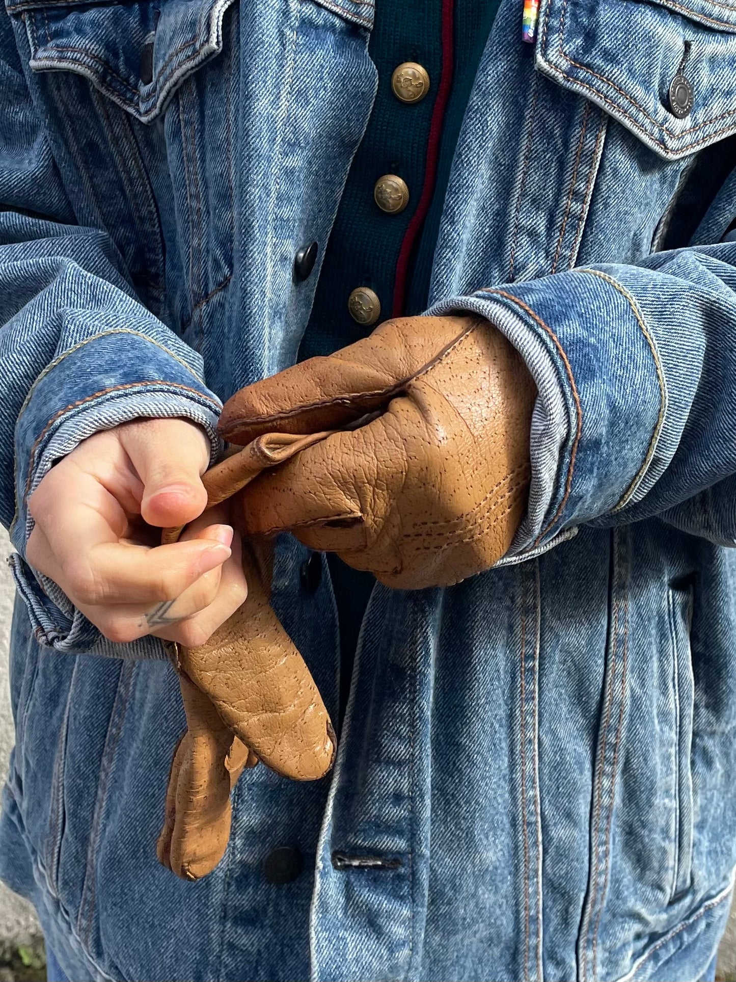 Braune Lederhandschuhe