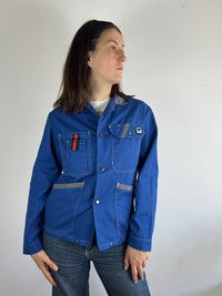 Shirt Vintage Long Sleeve Blue Unisex Cotton Blend – M/L