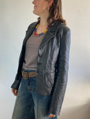 Leather Jacket Vintage Black Spring Women – M