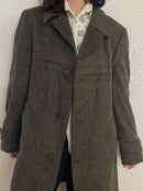 Vintage Wool Coat Oversized Grey – M / L