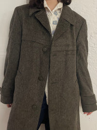 Vintage Wool Coat Oversized Grey – M / L