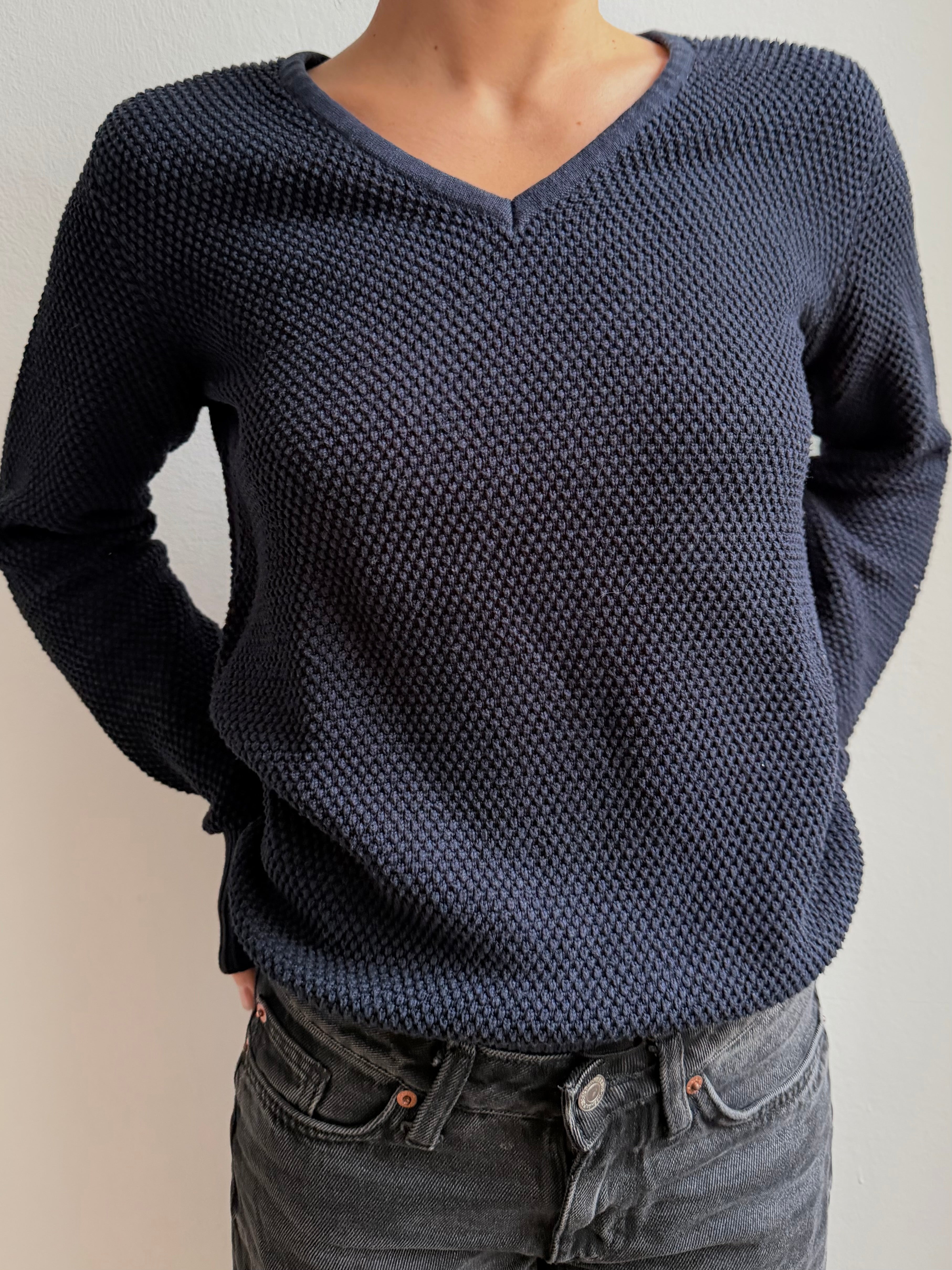 Vila Sweater V-Neck Navy Blue Unisex - S
