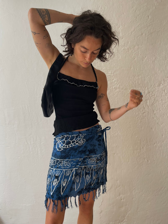 Schwarze Neckholder Top S