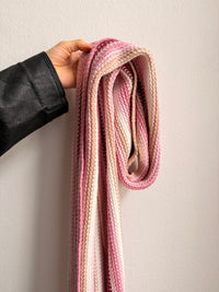 Striped Scarf Rosa, Purple, White and Creme - One Size