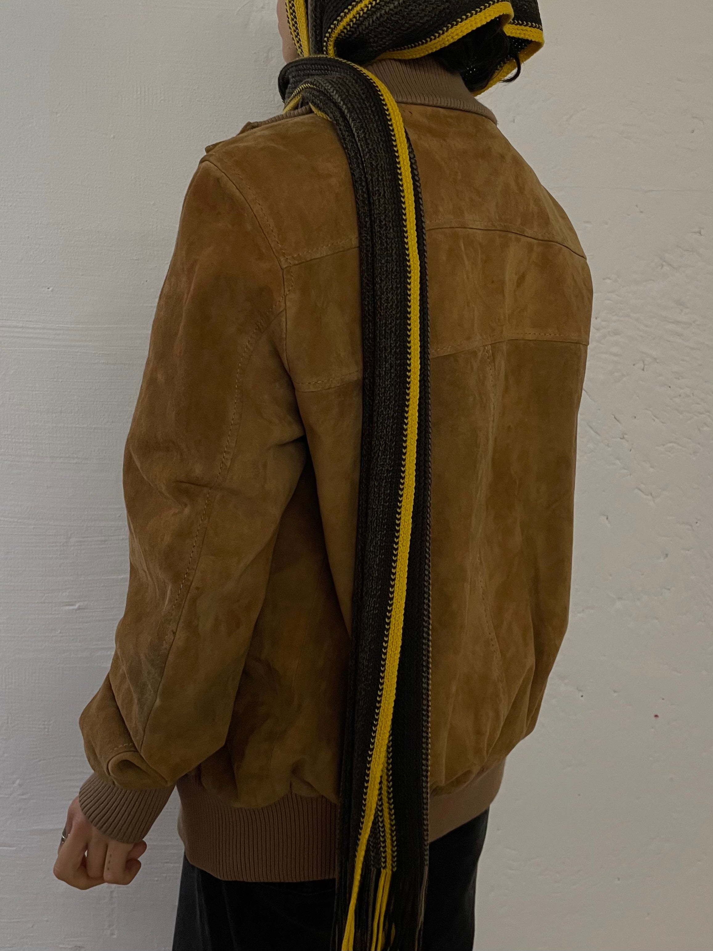 Vintage Leather Jacket Light Brown Unisex Made in Italy – M