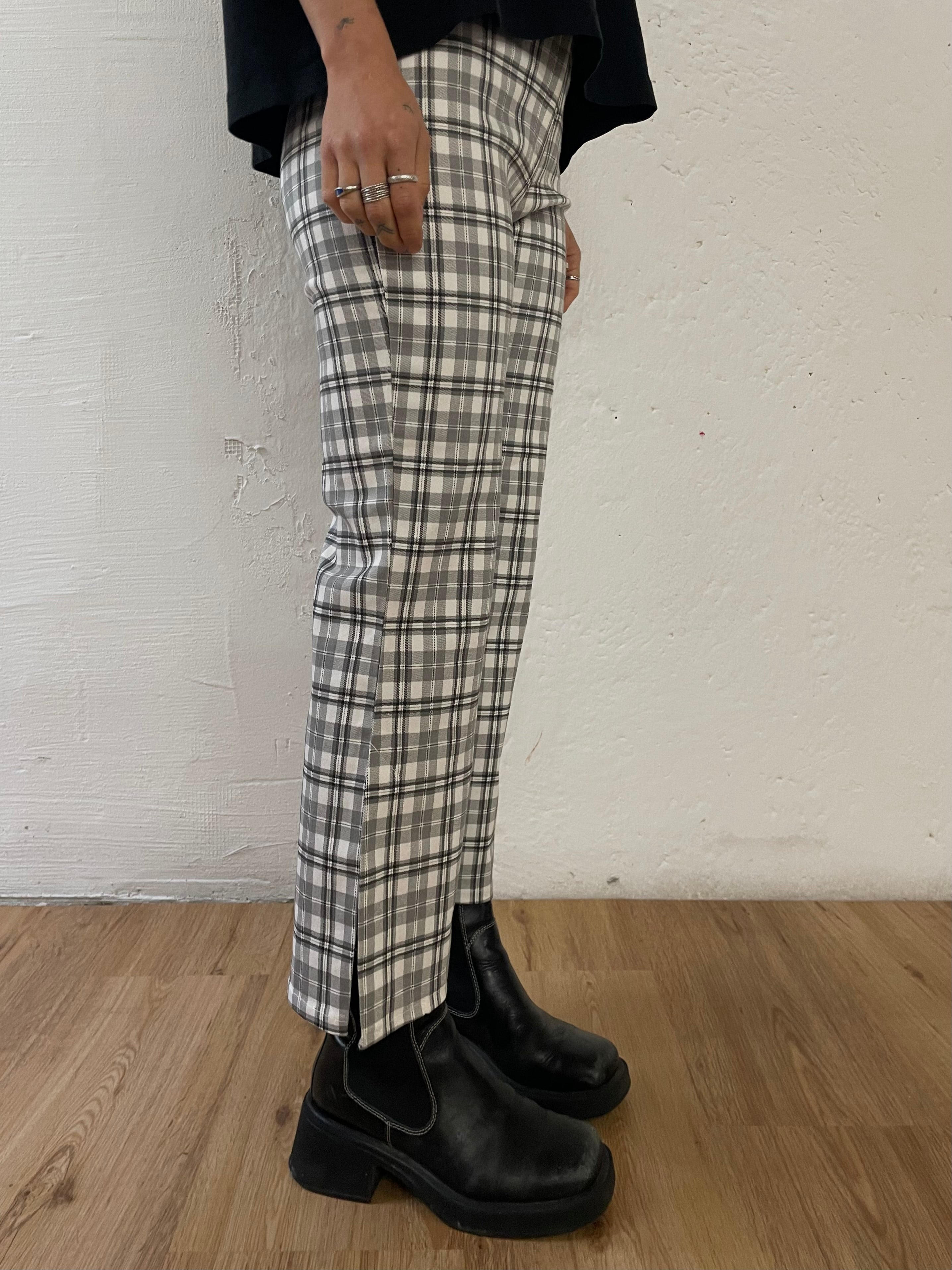 Flared Slim Fit Trousers – Made in France White/Grey – S