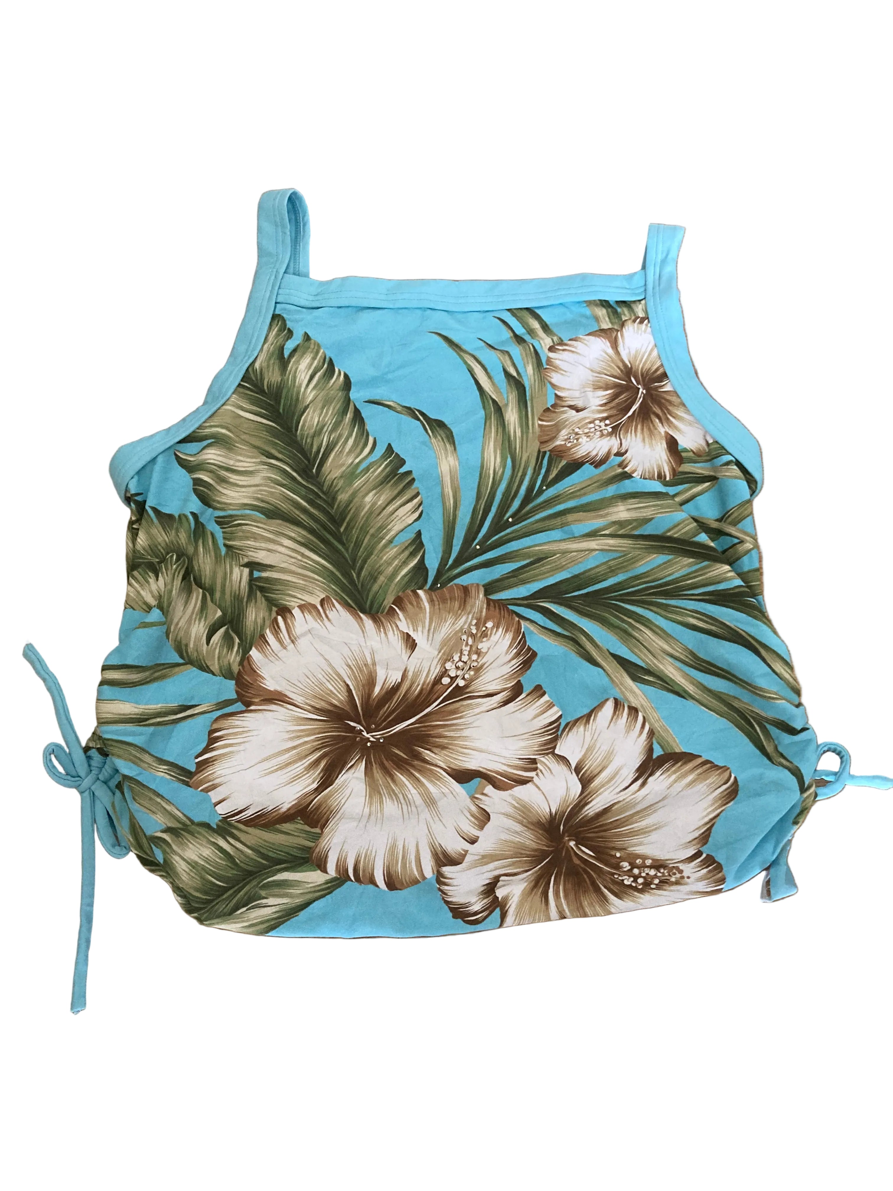 Top Y2K Vintage Made in Korea Floral Rhinestone Detail – M/L