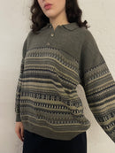 Vintage Rodes Wool Sweater Polo Long Sleeve Grey – M