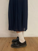 Vintage Long Skirt Dark Blue Flared – M