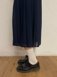 Vintage Long Skirt Dark Blue Flared – M