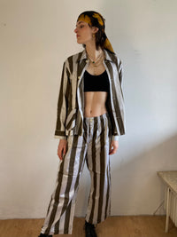 Two-Piece Set Vintage Striped Jacket & Trousers Sumavan Unisex – M