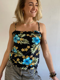 Spaghetti Top Vintage Y2K Floral Lace Lightweight Women – M