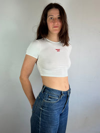 Top Y2K Future MILF Baby Tee White Slim Fit Women – S/M